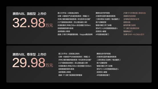 推2款车型腾势n8l正式上市售价29.98-32.98万元